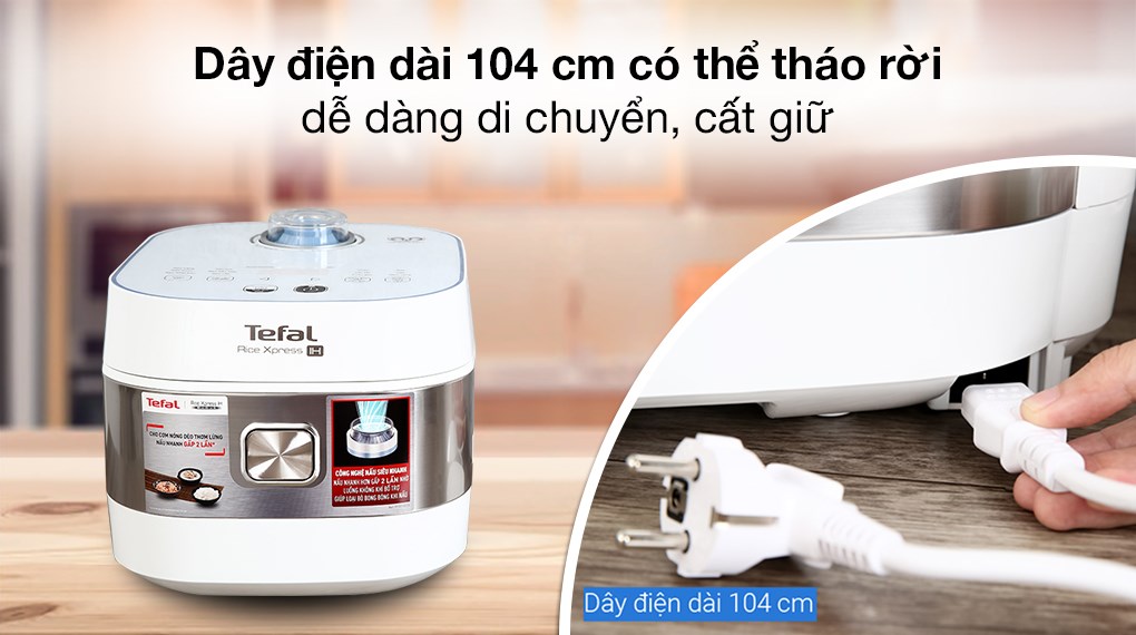 Nồi cơm điện cao tần Tefal 1.5 lít RK762168 Công suất 1200W, 14 chế độ nấu cơm cháo - Hàng chính hãng