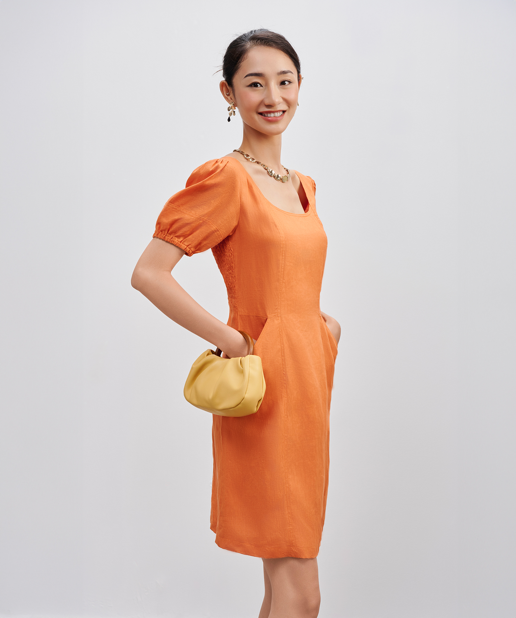 Đầm Ôm Linen Mơ Nghiền DRE195 thời trang thiết kế Hity