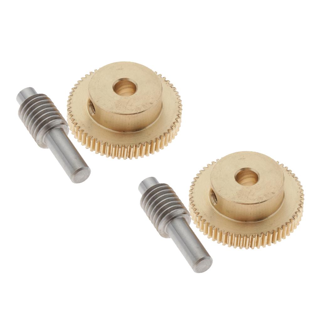 Lots 4 60 Tooth Worm Wheel + 32mm Gear Shaft 0.5 Modulus Reduction Gear Set