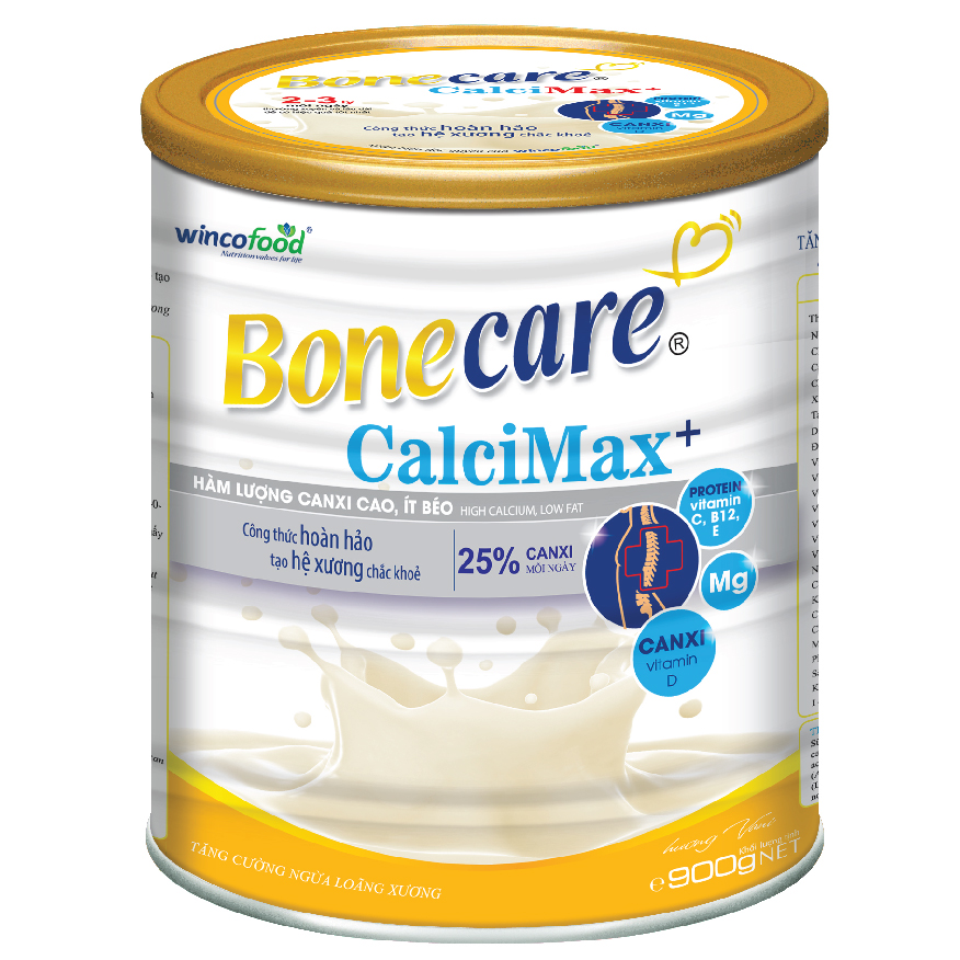 Sữa bột Wincofood Bonecare Calcimax+ 850g dành cho người từ 18 tuổi trở lên bổ sung canxi - Collagen và đường Isomalt phòng ngừa loãng xương, giúp chống lão hóa đẹp da và ngừa tiểu đường.