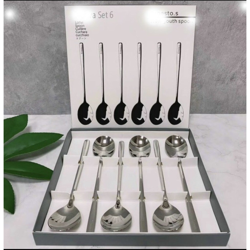 Set 6 thìa ăn inox nouva đức có hộp đựng