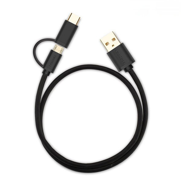 Dây USB đa năng 2 trong 1 đầu ra Micro-USB và USB Type C UGREEN US142 - Hãng chính hãng