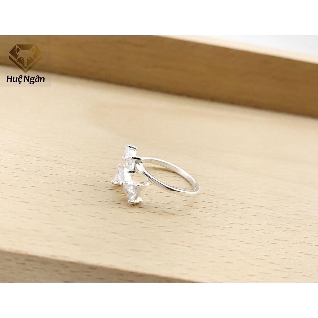 Nhẫn bạc Ý 925 Huệ Ngân - Nơ Đôi Xinh Xắn YCXJ345
