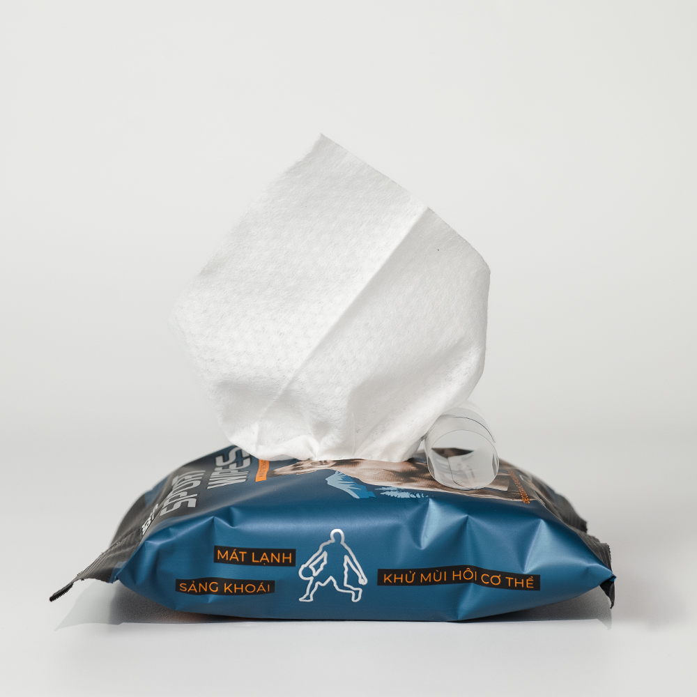 Khăn giấy ướt thể thao cao cấp EcoWipes gói 25 tờ lau mồ hôi làm mát cơ thể khử mùi nhanh chóng cho vận động viên