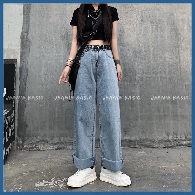 Quần jeans suông xanh Q045