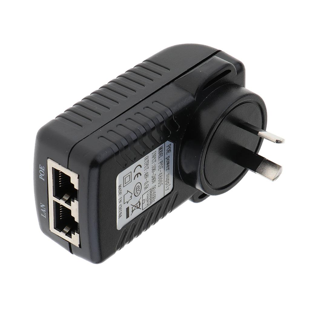 48V0.5A POE Injector Power Supply Wall Adapter IEEE 802.3af for IP Camera