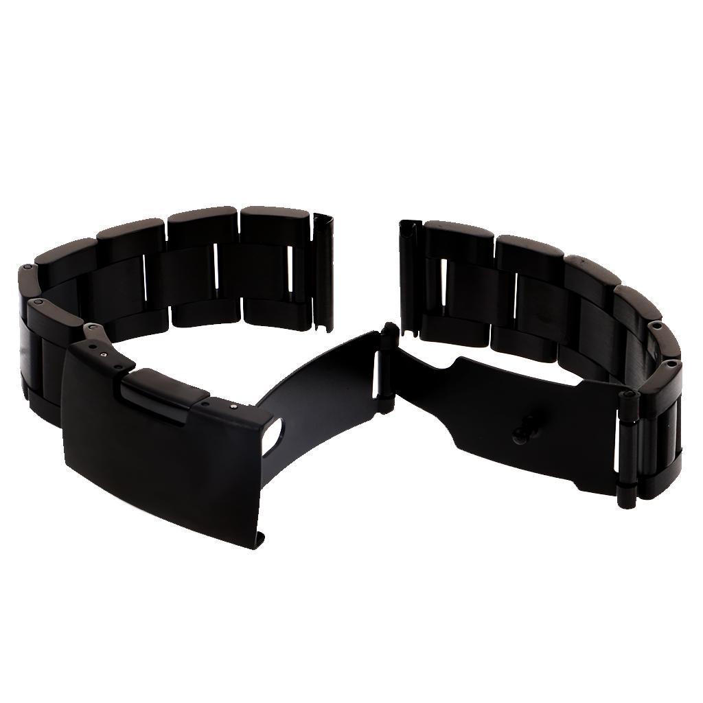 Black Stainless Steel Metal Replacement Strap Wrist Band for