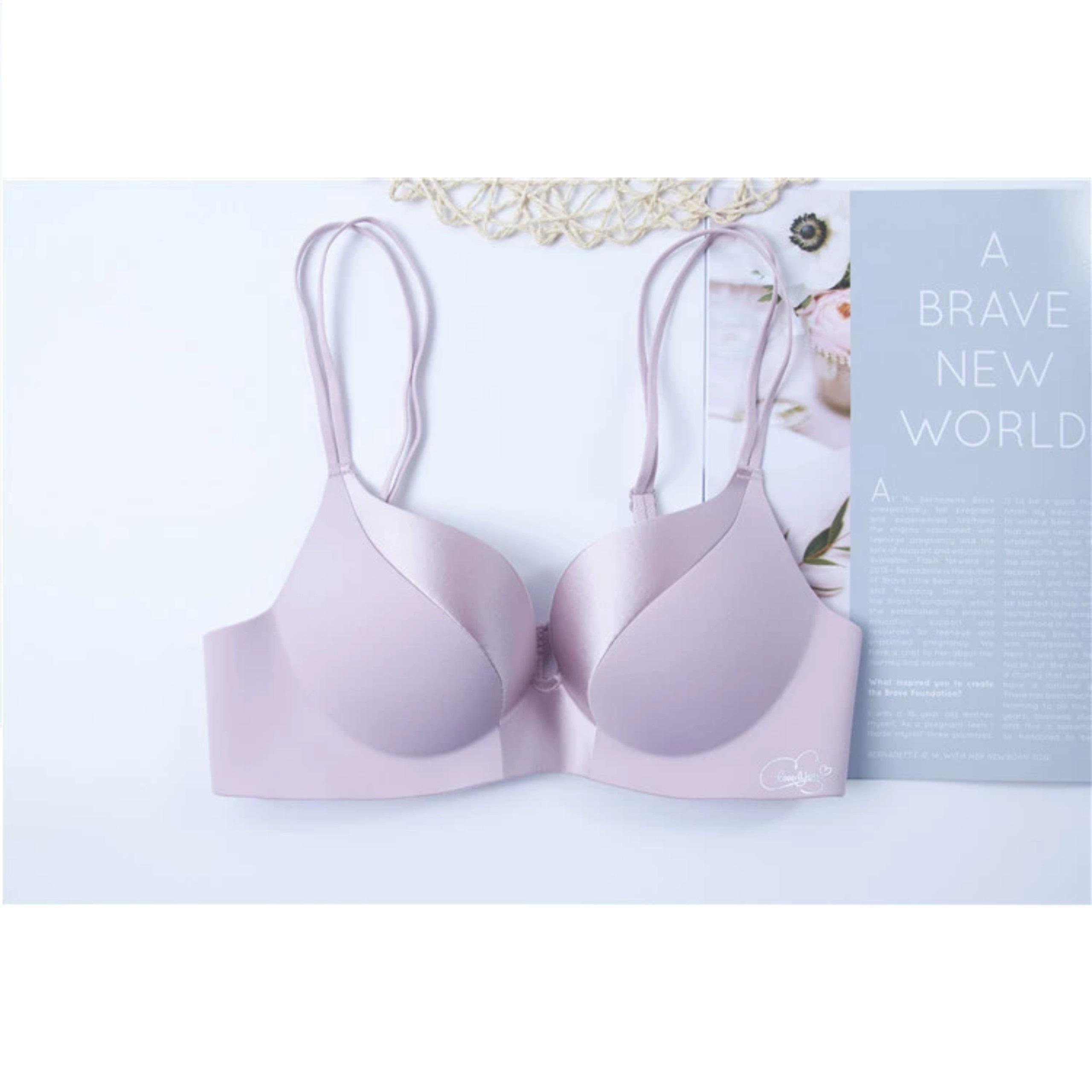 Áo lót su phối lụa push up caocấp, Không gọng, có đệm nâng ngực, áo ngực nữ sang trọng và quyếnrũ Bra Top - Đỏ