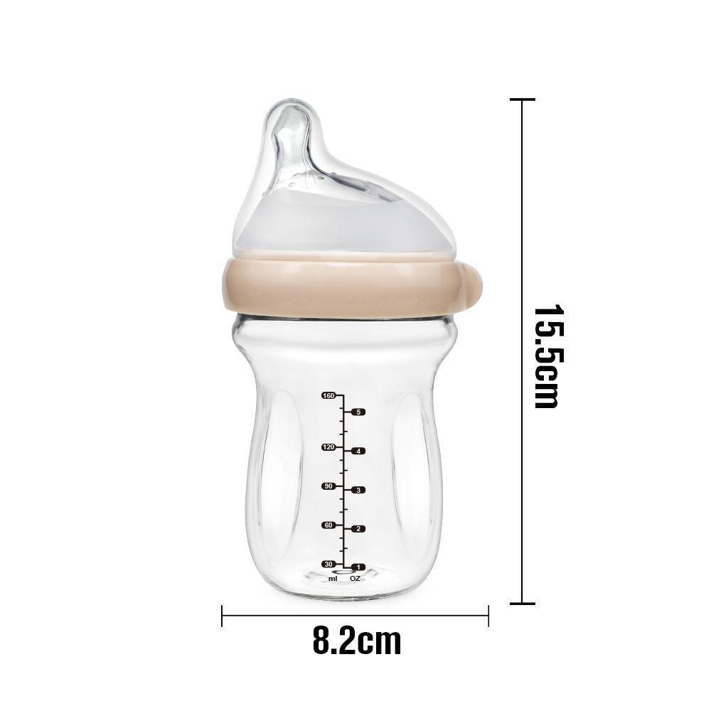 Bình sữa thủy tinh Gen.3 Haakaa. Không chứa BPA, PVC và phthalate. Chống sặc, chống đầy hơi cho bé. Dung tích 90ml và 160ml