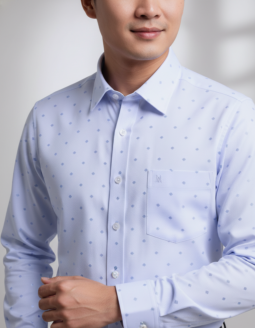 Áo sơ mi nam tay dài Khatoco(M-2XL)