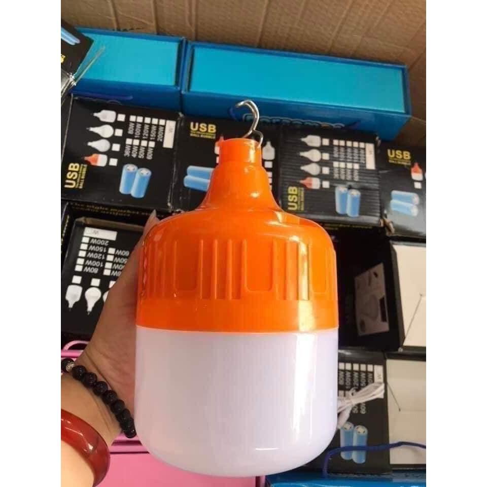 BÓNG ĐÈN TÍCH ĐIỆN THÔNG MINH CÓ CÔNG TẮC SẠC USB màu cam