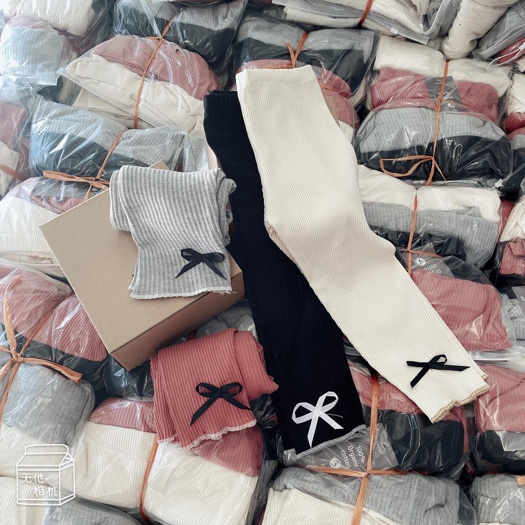SET 4 QUẦN LEGGING TĂM ĐÍNH NƠ NHỎ CHO BG