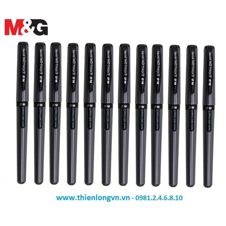 Hộp 12 cây Bút nước - bút gel 1.0mm M&G - AGP13672 đen