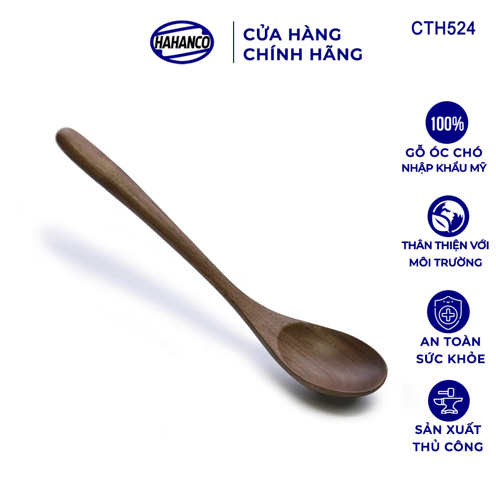 Thìa/Muỗng ăn súp gỗ Óc Chó CTH524 - Phụ kiện thìa gỗ vừa sử dụng chụp ảnh hoặc decor trang trí cho nhà hàng, món ăn