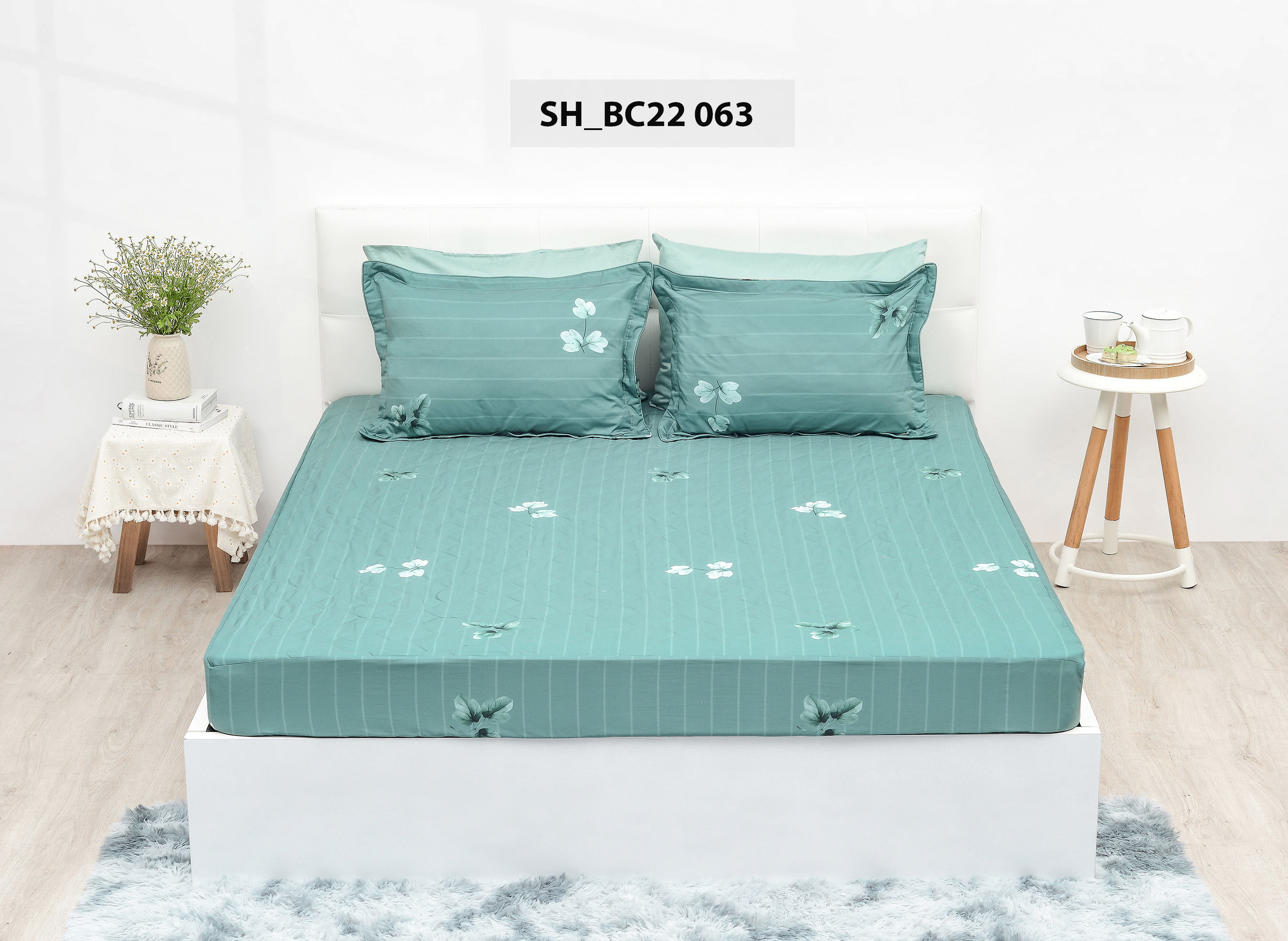 Bộ ga chun chần 150x190 Sông Hồng chất cotton