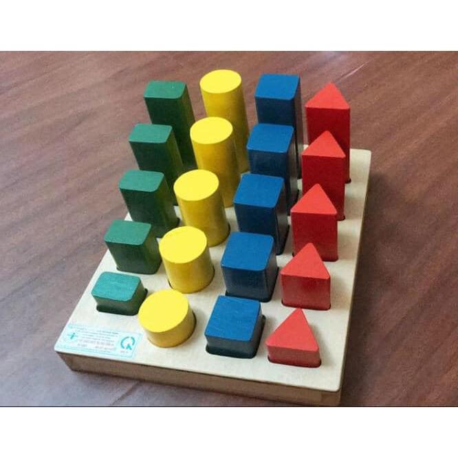 Bộ Giáo Cụ Montessori Đồ Chơi Gỗ Đa Tính Năng Kết Hợp Câu Cá Gắp Hạt Xếp Hình Khối, Lắp Số Kèm Xâu Dây