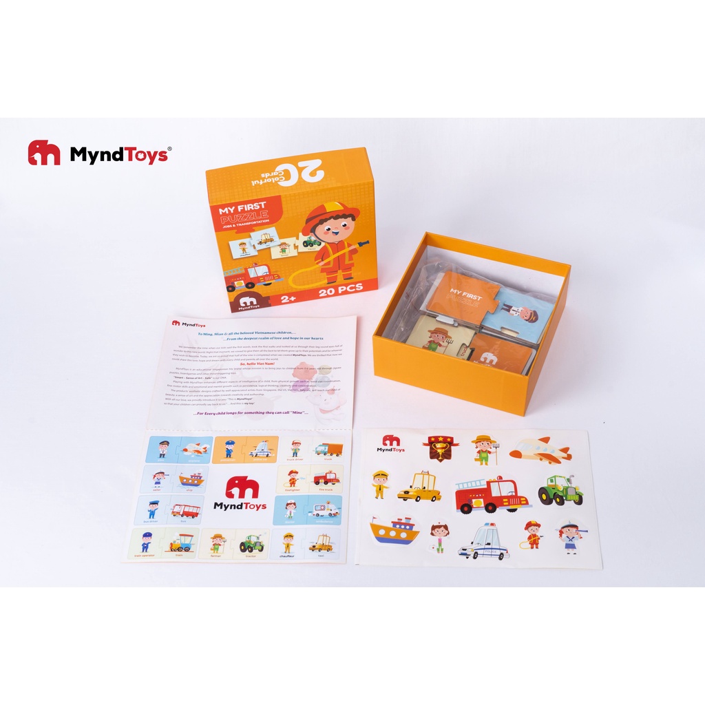 Đồ Chơi Xếp Hình MyndToys My First Puzzle - Jobs & Transportation (Chủ Đề Nghề Nghiệp) Dành Cho Bé Trên 2 Tuổi