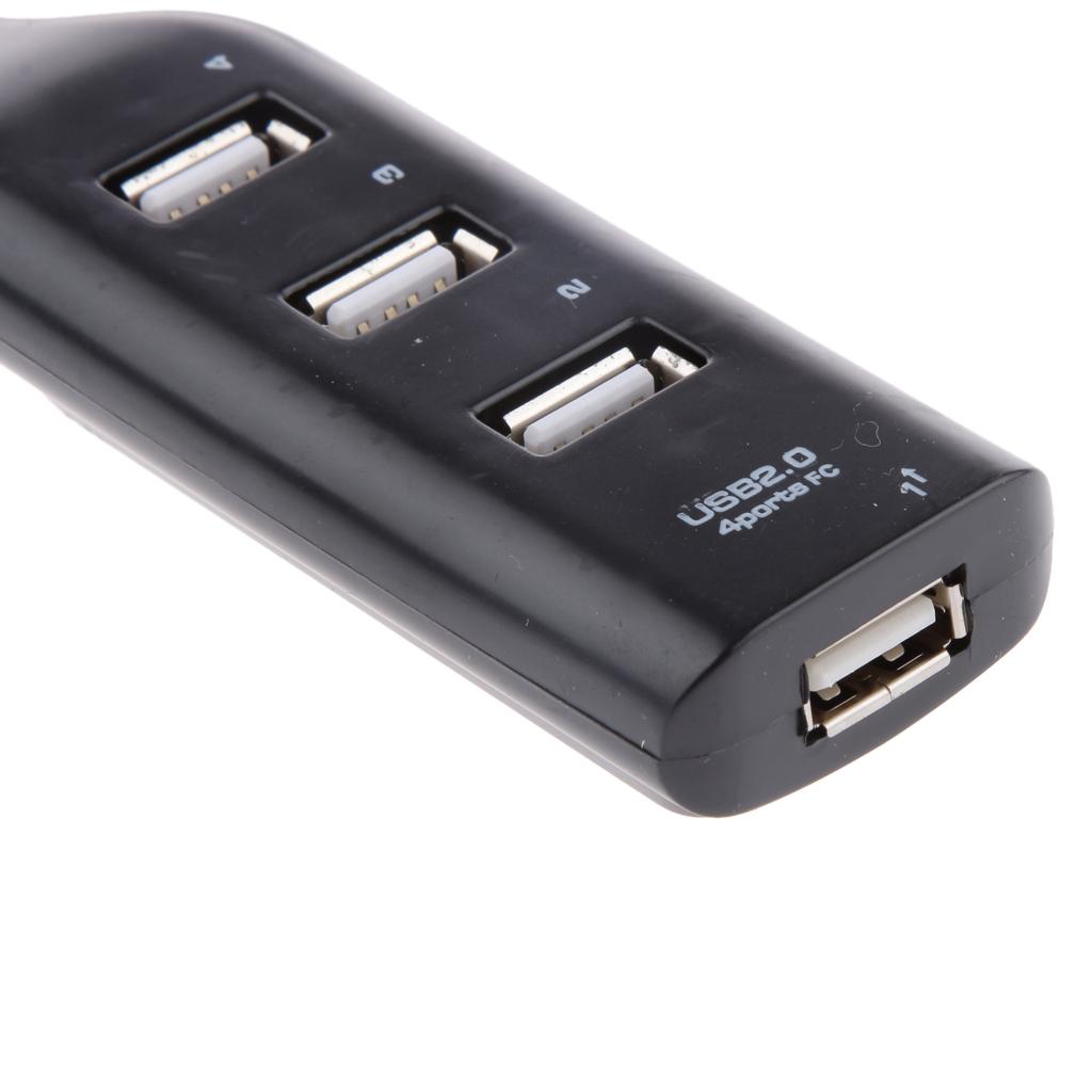 4-port USB Hub 2.0 Splitter Adapter Cable Connector High Speed Computer