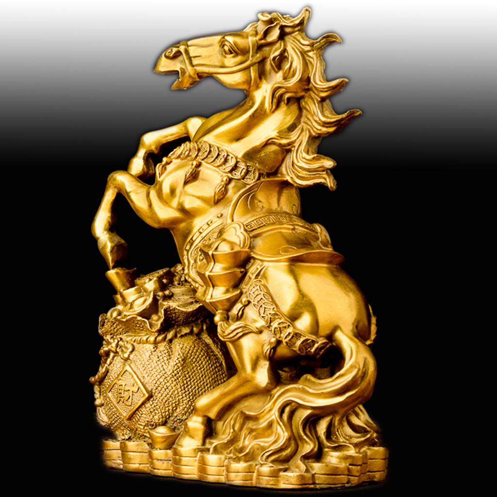 Tượng Ngựa Tài Lộc Phong Thủy Phòng Khách 28.5cm Biểu Tượng Thành Công ,Tiền Tài ,Công Danh Thăng Tiến TPT074