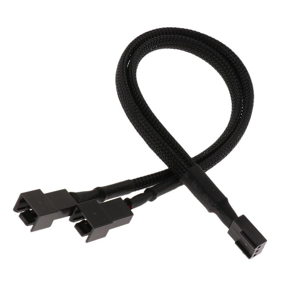 Computer Case CPU 4 PIN Fan PWM Extension Power Cables 2 Way Splitter 250mm