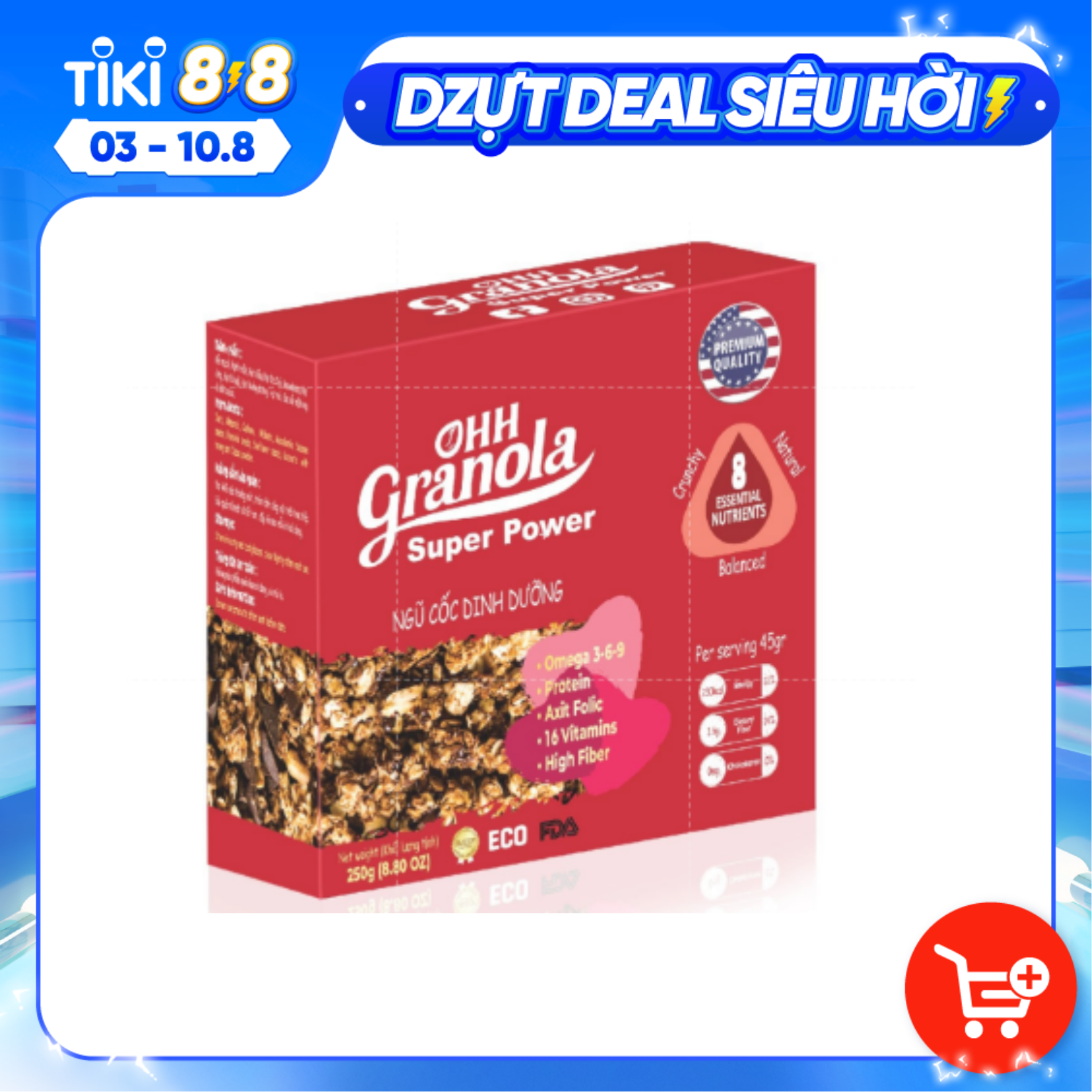 Giảm Cân Ngũ Cốc Tăng Cơ Giàu Năng Lượng Chocolate Đen - Super Power Tiêu Chuẩn FDA Hoa Kỳ, Hộp 250g