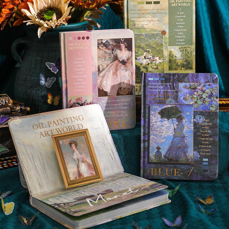 Sổ tay bìa cứng - sổ nhật kí phong cách cổ điển, vintage chủ đề hội họa châu âu - claude monet - vincent van gogh