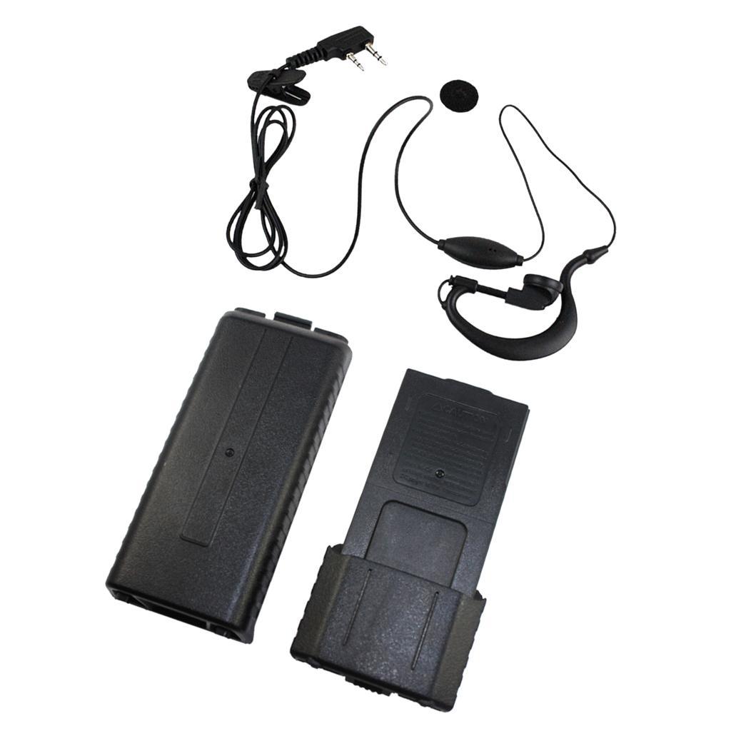 2Pin K Type Earphone with Mic Walkie Talkie Headphones + Battery Case