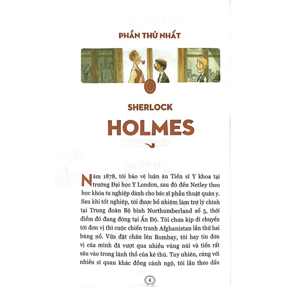 Sách Vụ án đầu tiên của Sherlock Homles: : Cuộc điều tra màu đỏ - Bản đặc biệt - Bìa canvas