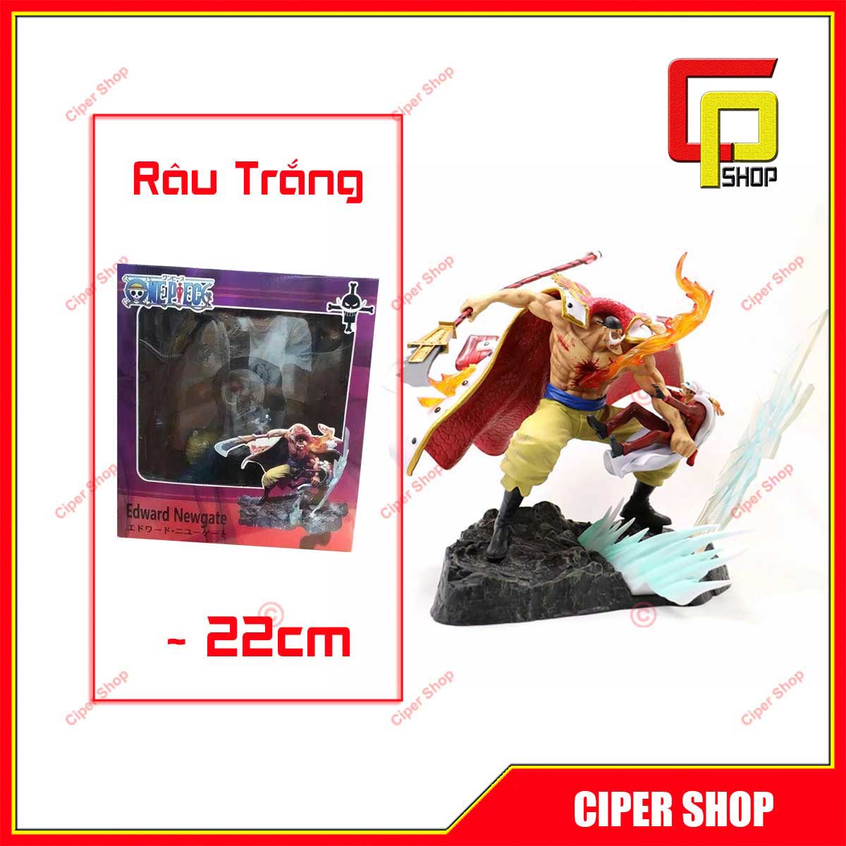 Mô Hình OnePiece Râu Trắng trạng thái chiến đấu siêu ngầu có led ở quả cầu   cao 30 cm  Figure OnePiece  Có box nhựa  Ko có hộp màu