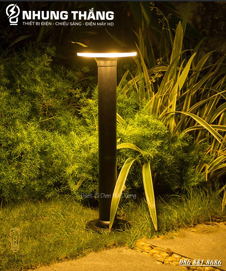 Đèn Cột Sân Vườn Đĩa Bay DSV-1170 Chống Nước - Chiều Cao 60cm - Cắm Điện Và Dùng Năng Lượng Mặt Trời