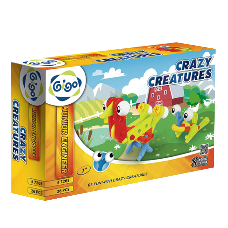 Đồ Chơi Lắp Ráp Gigo Toys - Thế Giới Động Vật Nổi Loạn Crazy Creatures 7265 (26 Mảnh Ghép)