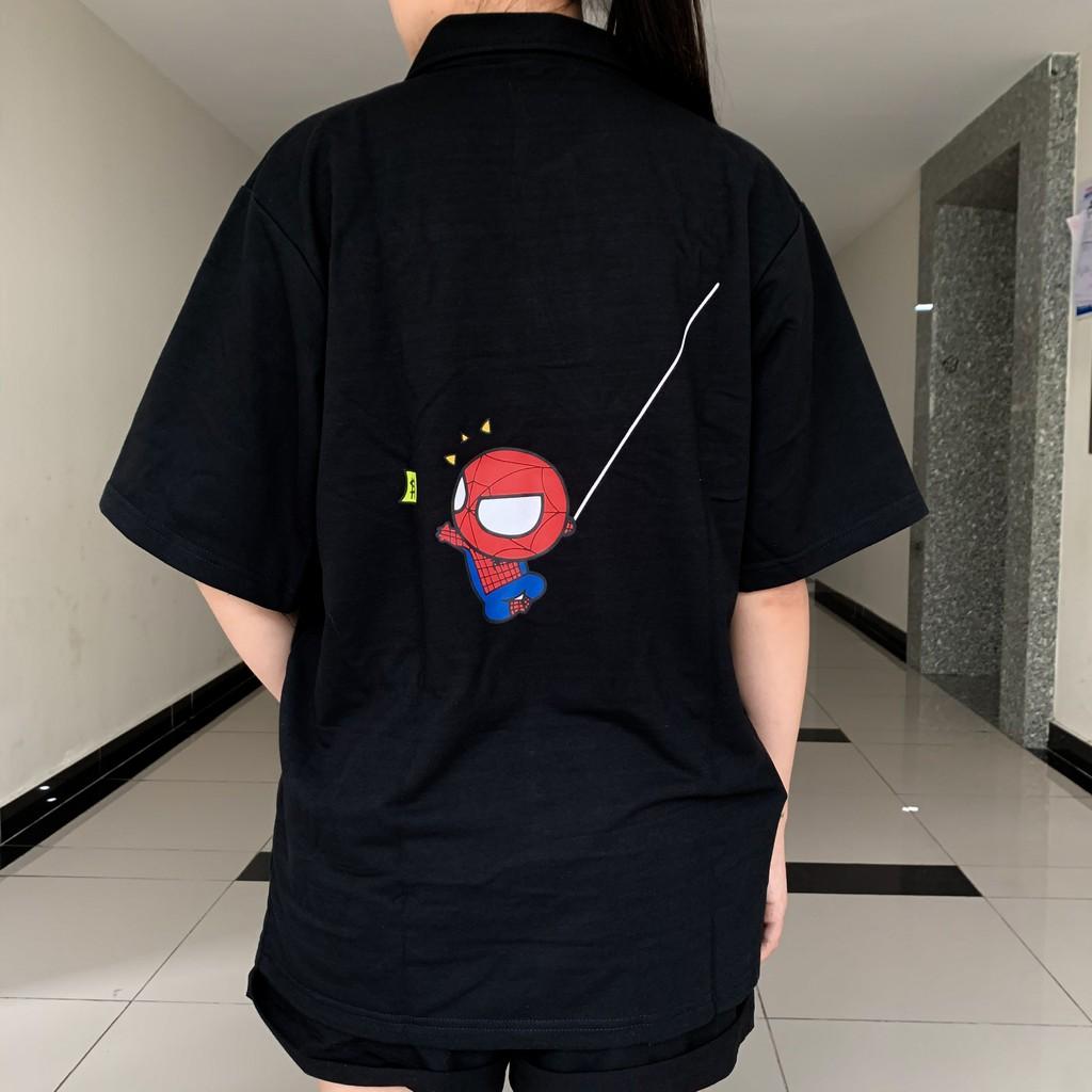 Áo thun áo phông tay lỡ cổ bẻ Polo Unisex 2 màu THE 1992