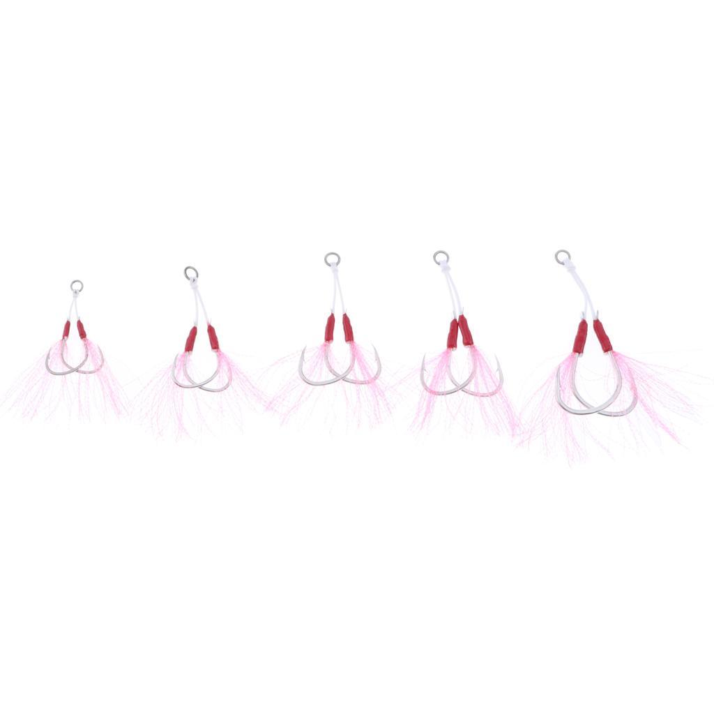 2pcs Jigging Assist Hooks Slow Pitch High Carbon Steel Double Saltwater Fishing Hook Jigs