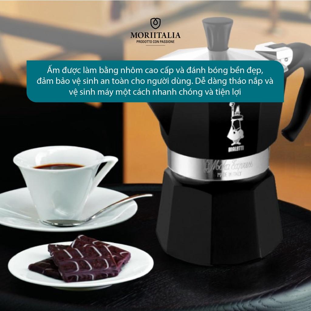 Bình pha cà phê Bialetti Moka 3 cup màu đen sang trọng tiện lợi 0004952