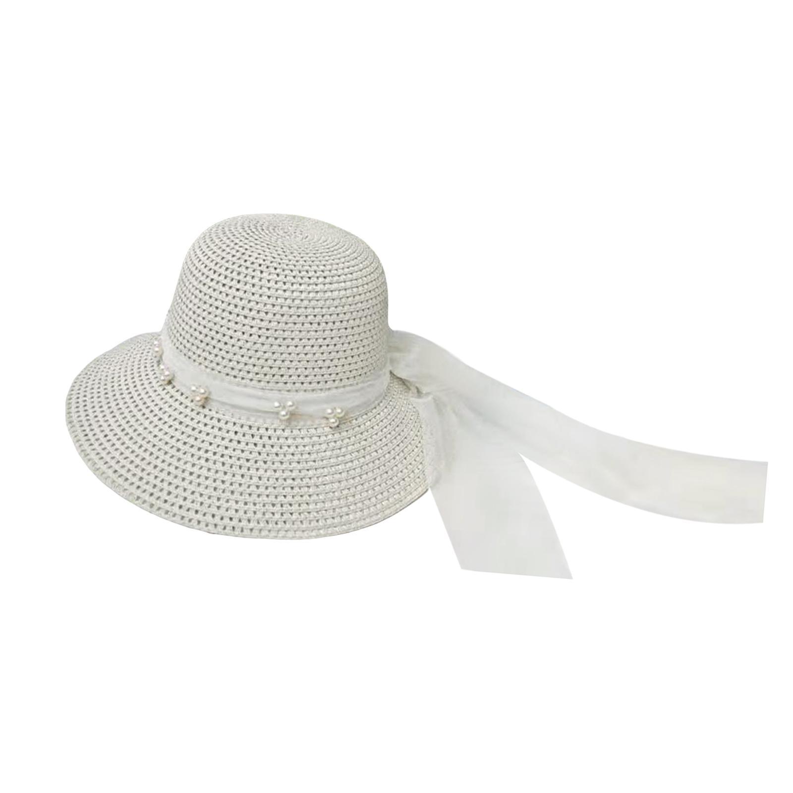 Women's Straw Hats Sun Hat Summer Beach Cap Wide Brim Visor Hats for Holiday