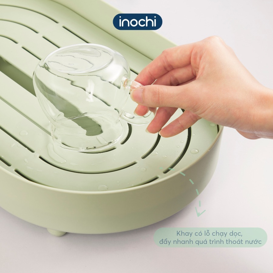 Khay úp cốc oval Sano - Chính hãng Inochi ( Tặng kèm khăn lau PaKaSa)