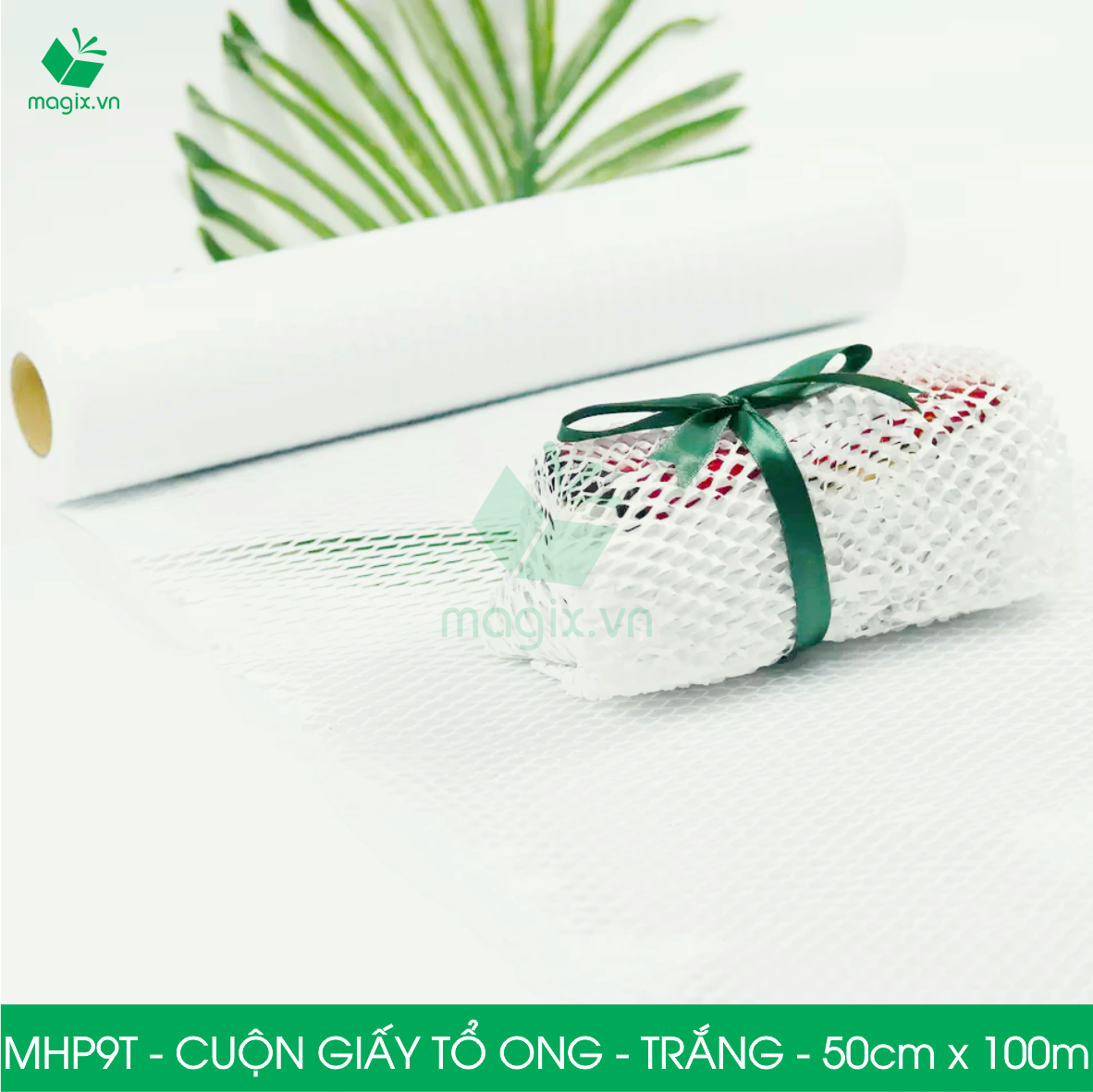 MHP9T - 0.5x100m - CUỘN GIẤY KRAFT TỔ ONG MÀU TRẮNG CHỐNG SỐC THAY THẾ BÓNG KHÍ XỐP HƠI ĐÓNG HÀNG