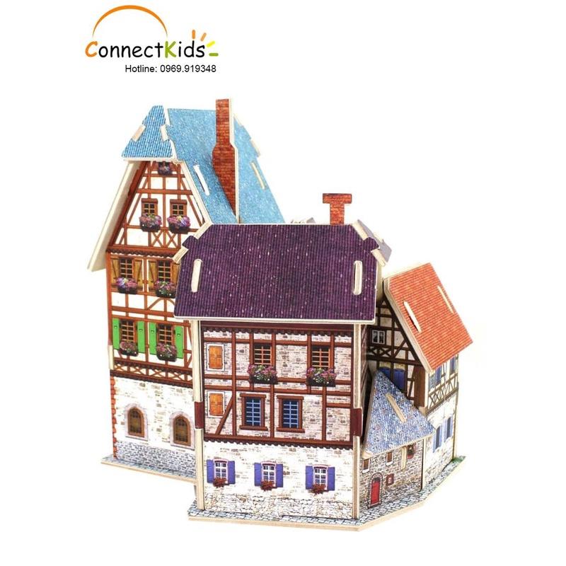 Mô Hình 3D Gỗ Tự Lắp Ráp Rẻ Đẹp Khách Sạn Pháp French Hotel