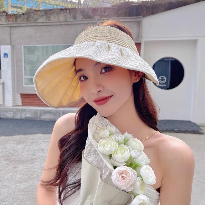 Mũ nửa đầu rộng vành chống nắng, mũ đi biển thời trang, mũ cói nón che nắng đẹp, mũ tai bèo