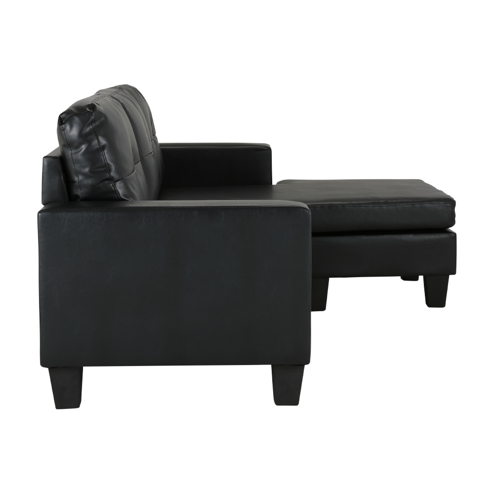 Sofa giường góc chữ L trái ARDEN khung gỗ, đệm bọc da PVC cao cấp màu đen | Index Living Mall -  Phân phối độc quyền tại Việt Nam