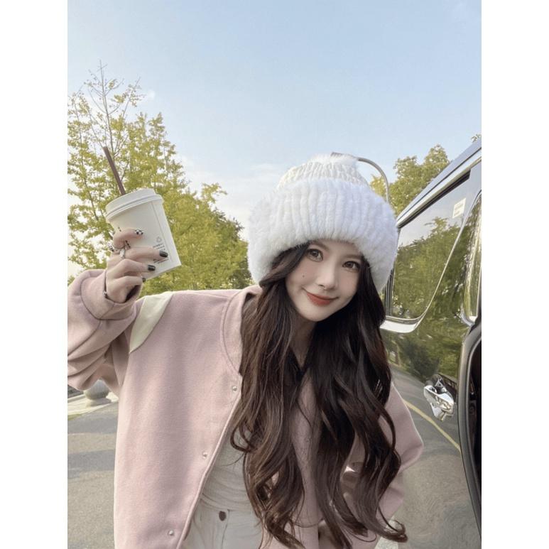 Áo Khoác Hoodie Nữ Màu Hồng Bomber Nút Bấm Cực Dễ Thương Trẻ Trung Cá Tính Siêu Hot