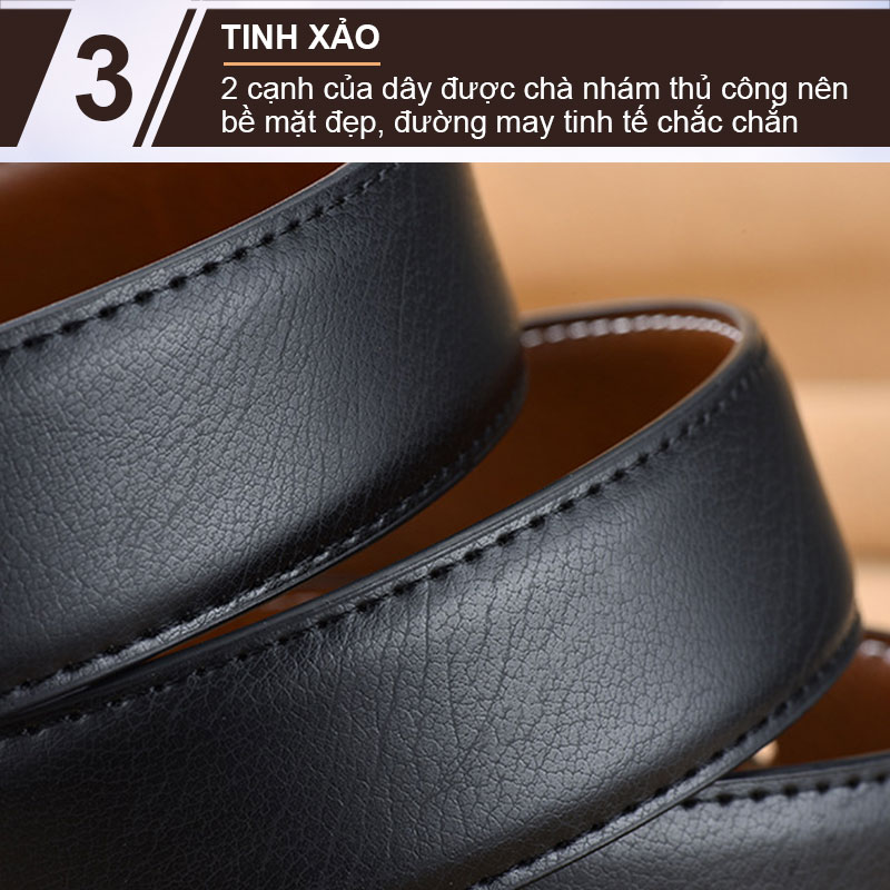 Dây nịt nam, Dây thắt lưng nam da bò hai mặt NIKITA DL06