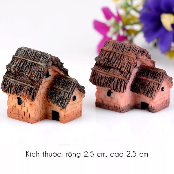 Phụ kiện nhà tranh, nhà nông thôn cao cỡ 3 cm, trang trí tiểu cảnh terrarium, mô hình, cây cảnh, làm đồ handmade