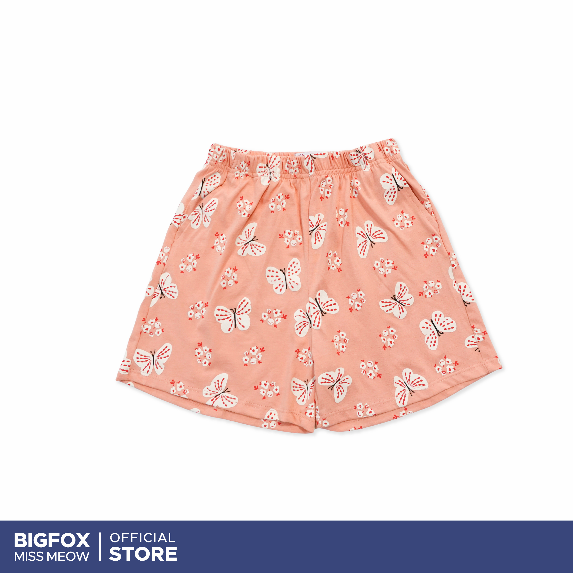 Bộ bé gái Bigfox Miss Meow size đại áo thun cộc tay quần short cotton mặc nhà mùa hè 3-11 tuổi 35kg