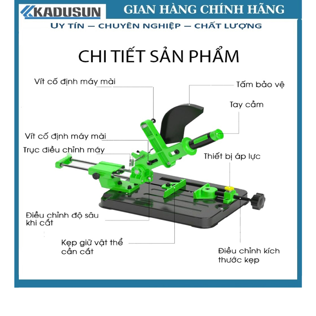 BÀN CẮT ĐA NĂNG CHUYỂN MÁY MÀI THÀNH MÁY CẮT, BÀN KHUNG GẮN ĐẾ KẸP MÁY MÀI CẦM TAY