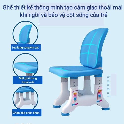 Bàn học sinh cao cấp điều chỉnh độ ngiêng tích hợp nhiều chức năng