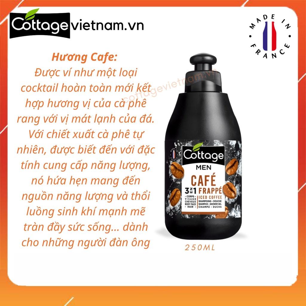 Combo Hộp Quà Tặng 2 Món Sữa tắm gội 3 trong 1 cho nam giới, thương hiệu Cottage của Pháp, phân phối chính hãng