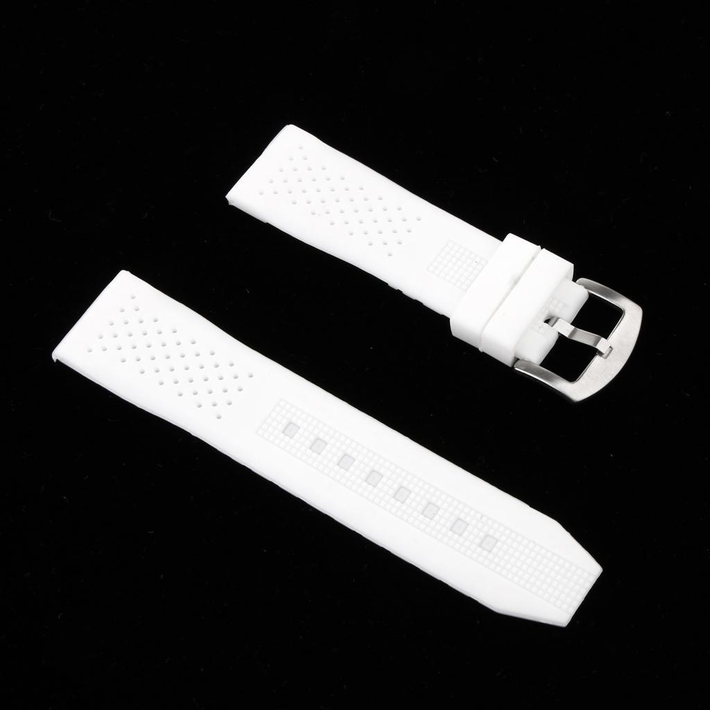 Silicone Watch Band Soft Rubber Replacement Strap Belt Waterproof White