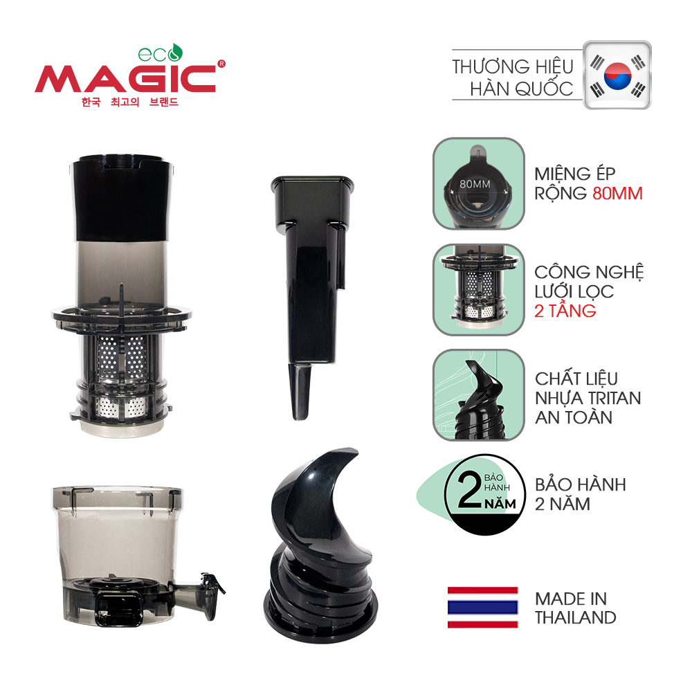Máy ép tốc độ chậm miệng rộng thế hệ mới Magic Eco AC-139 - Hàng chính hãng