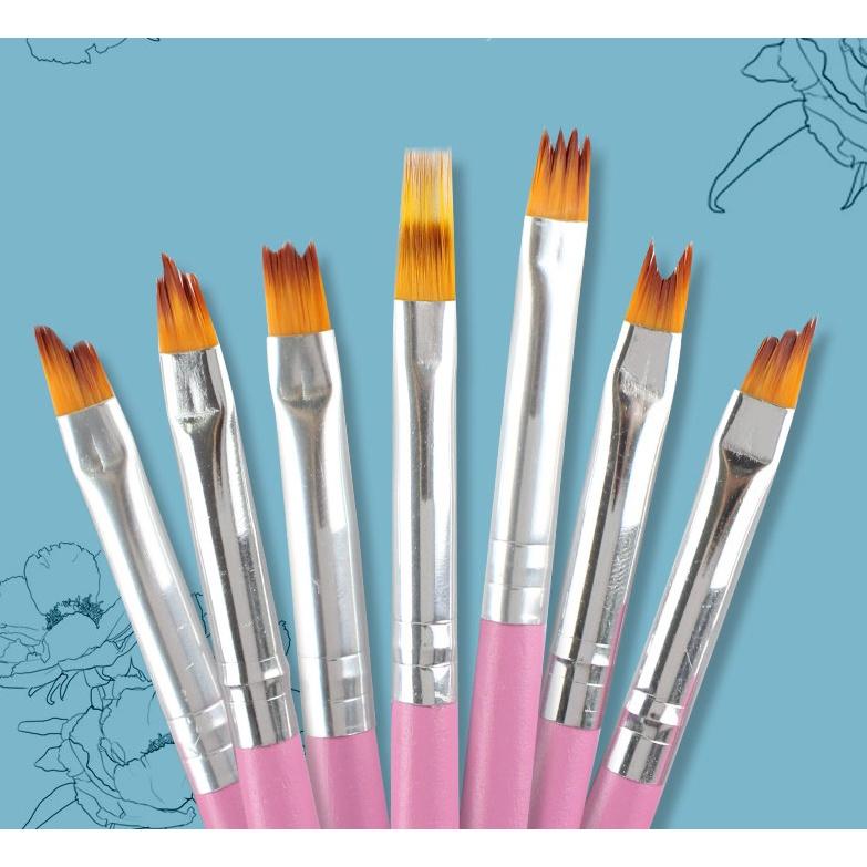 Set Cọ Vẽ Hoa Đủ Mẫu | Bộ 8 Cây Màu Hồng